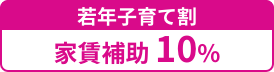 若年子育て家賃補助10%